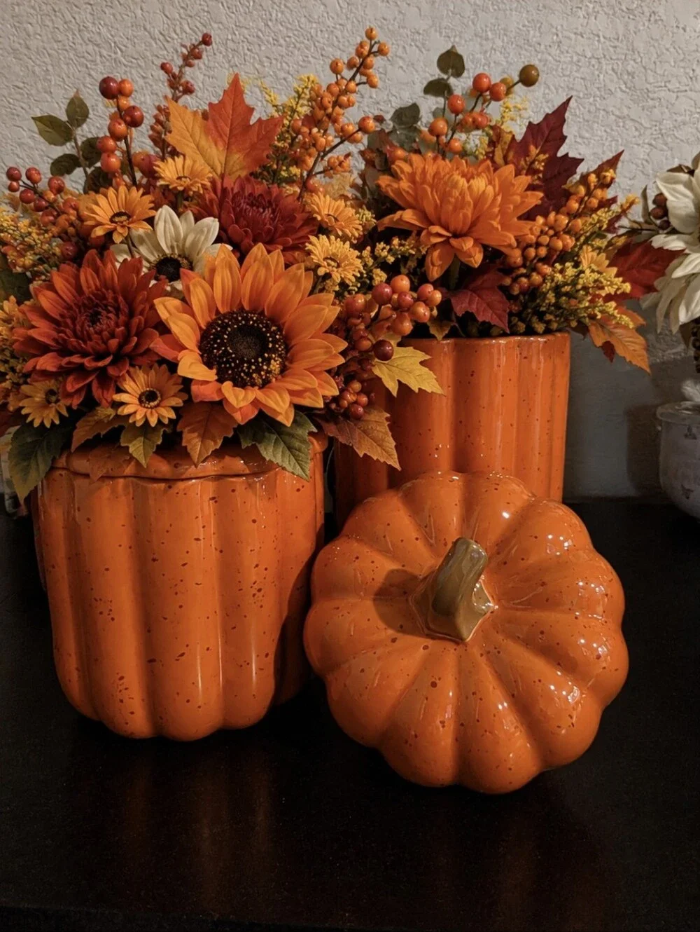 Autumn Orange Ceramic Pumpkin Canisters - Brand
